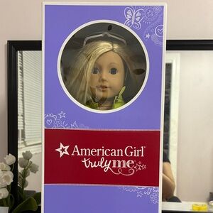 American Girl Blonde Doll with Lime Green Jacket